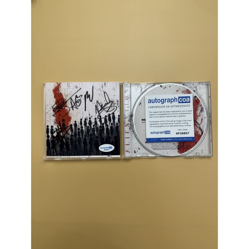 Three Days Grace SIGNED Alienation CD All Members ACOA SP28807